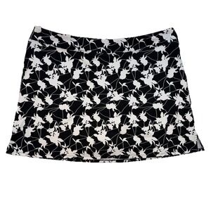 Tranquility Floral Skort Black White Athletic Skirt Size XXL Golf Athleisure 2XL